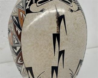 20th C Signed Native American Pottery - Standing 8 Inches