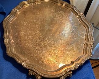Large silver plate tray