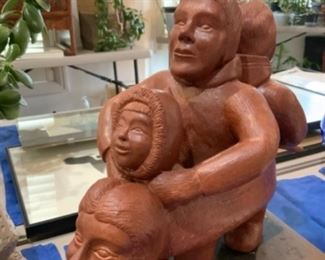 Inuit Ceramic Sculpture by Rhoda Karetak 13” x 15” x 8”