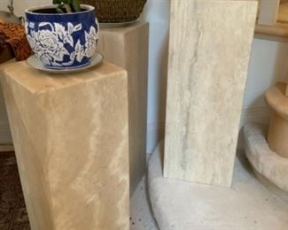 Large marble pedestals - measure about 26-28” tall
