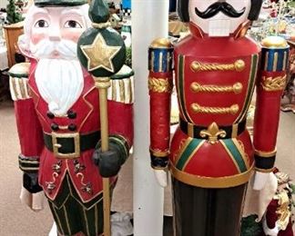 Much antiques, primitives and collectibles. Lifesize 6' German style nutcrackers