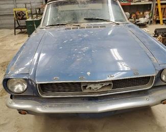 1966 Mustang 289,  convertible....****(If you'd like to bid before the sale,...***(bidding for this gem begins at $16,000)***  please send your bid to my email: proqfineart@gmail.com.  ****PLUS...it comes with the 'original motor' (see pics on a cart)- the original back panel, stick shift, and Ford hubcaps.