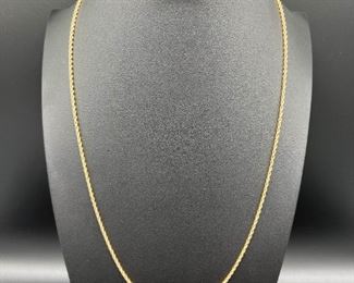 G018 14Kt Gold Necklace Rope Chain Style