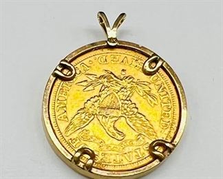 SS015 14kt Gold Coin Pendant $900 Appraised Value