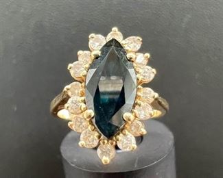 E043 Sapphire And Diamond Ring 14kt