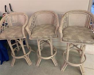 Bar height rattan barstools (3)