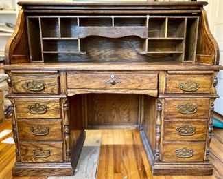 9-Drawer Roll Top Desk 