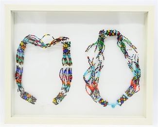 Framed African Beaded Necklaces