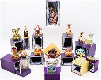 Rucinni Bejeweled Trinket Boxes, Mini Frames and Perfume Bottles (Total of 18)
