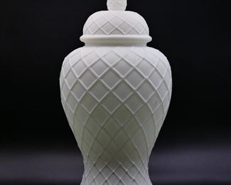 Battery Powered White Ceramic Lantern