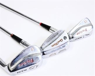 Blue Leather Wilson Golf Bag & Assorted Clubs
