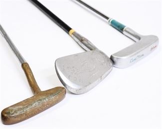 Blue Leather Wilson Golf Bag & Assorted Clubs
