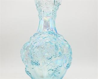 Light Blue Carnival Glass Vase