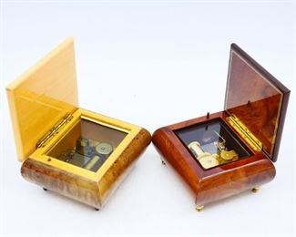 Wood Lacquer Music Boxes (Set of 2)