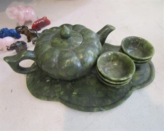 Jade teapot set