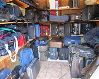 Outbuilding full of luggage