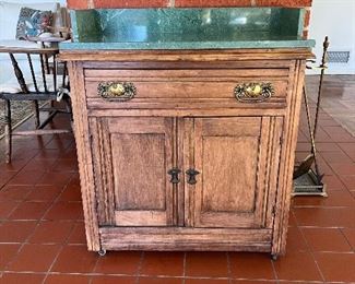 Eastlake Washstand with Green Marble Top
