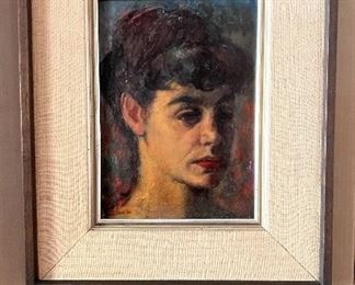 "Hilda" oil on board by Ted Gilien (1914-1967)