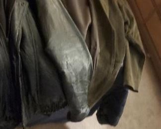 Vintage suede coat and leather jacket
