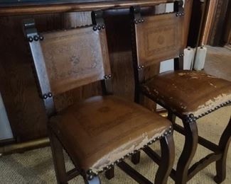 Leather covered Bar stools 