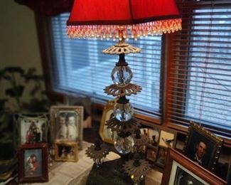  Antique Clear Crystal Waterfall Lamp With  3 Different Light Settings 