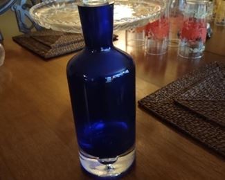 Blue Cobalt Glass Bottle 