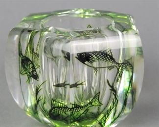 Edward Hald for Orrefors Graal Fish Vase 