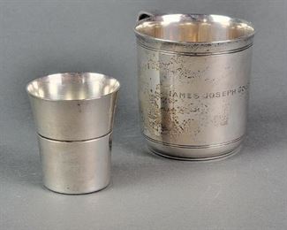Tiffany and Company Sterling Baby Cup and Shot Glass Jigger