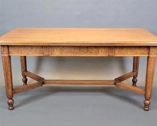 Large Oak Library Table Ca. 1900