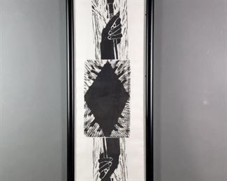 Contemporary Black & White Block Print, L. Crookshanks