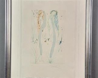 Salvador Dali, Signed Artist's Proof Etching, Songs of Solomon w/ Nudes