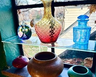 Beautiful glass and pottery.