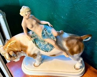 Sitzendorf "Europa and the bull" large figurine 1850-1875