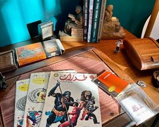Vintage Arabic comic books, Batman and Tarzan.