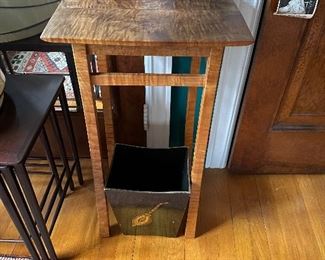 Antique burled wood plant stand.