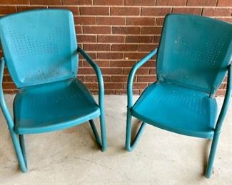 Antique metal porch chairs