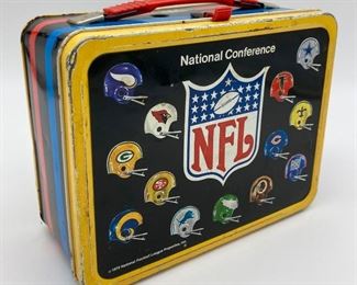 Vintage NFL National Conference/American Conference metal lunchbox
