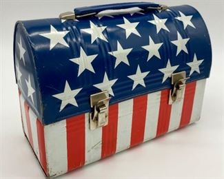 Vintage Aladdin metal US Flag lunch pail