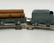 Vintage HAJI train - 6 pieces of track and four train cars