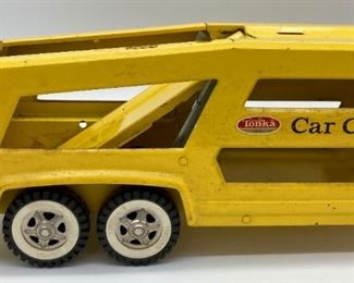 Vintage Tonka car carrier with two cars
