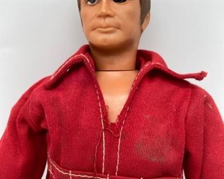 Vintage ~12" Six Million Dollar man with engine block (works)