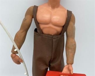 Vintage 1971 Mattel Big Jim with fishing gear