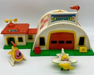 Vintage Weebles Airport with accessories