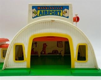 Vintage Weebles airport with accessories