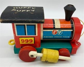 Vintage Fisher-Price Huffy Puffy train (four cars)