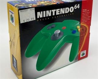Nintendo N64 green controller with box
