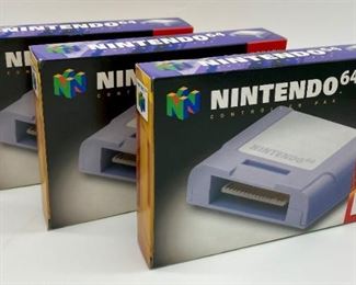 Nintendo N64 Controller Paks and boxes (2 paks, 3 boxes)