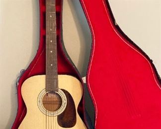 Vintage 1970s Harmony Acoustic guitar and case