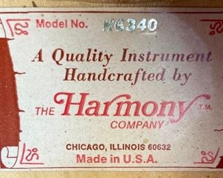 Vintage 1970s Harmony Acoustic guitar and case