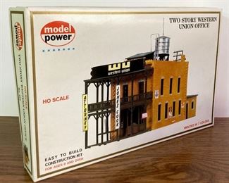 Model Power Two-Story Western Union Office HO scale model railroad layout building
